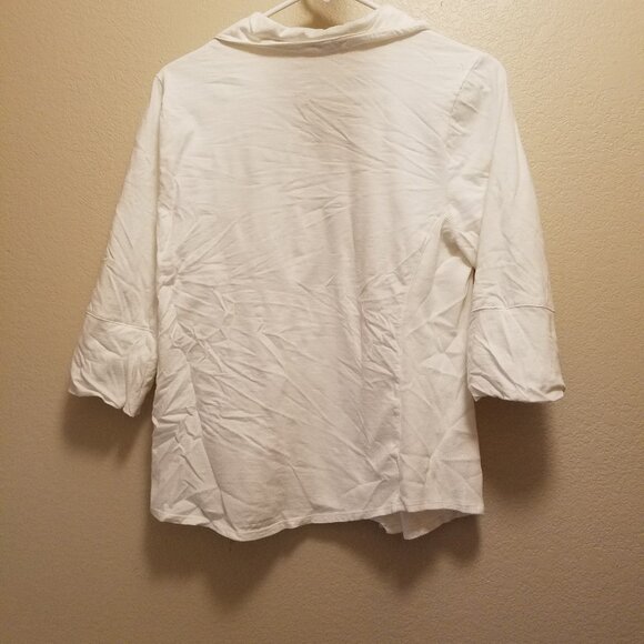 White 3/4 Stretchy Shirt - Picture 3 of 3